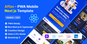 Affan – PWA Mobile React Next js Template