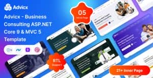Advicx – ASP.Net Core 9 & MVC 5 Business Consulting Template