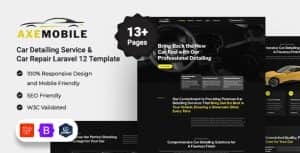 Axemobile – Car Detailing Service & Car Repair Laravel 12 Template