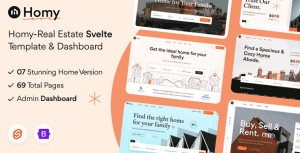 Homy – Svelte Real Estate Template & Dashboard