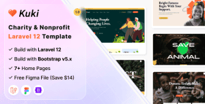 Kuki – Charity & Nonprofit Laravel 12 Template