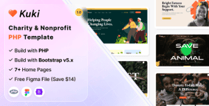 Kuki – Charity & Nonprofit PHP Template