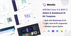 Menilo – ASP.Net Core & MVC Admin & Dashboard UI Template