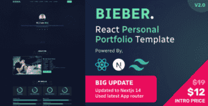Bieber – React Personal Portfolio Template