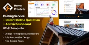 Roofing Service Website + Quotation Form + Admin Dashboard HTML Template – Home Rakshak