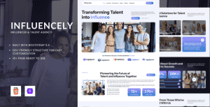 Influencely – Influencer & Talent Agency HTML Bootstrap 5 Template
