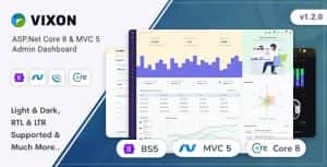Vixon – ASP.Net Core 8 & MVC5 Admin Dashboard Template
