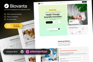 Biovanta – Pharmaceuticals & Biotechnology Industry Elementor Template Kit