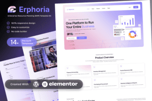 Erphoria – Enterprise Resource Planning ERP SaaS Platform Elementor Template Kit