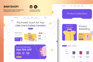Babyshopi – Kids Store & Baby Shop Elementor Template Kit