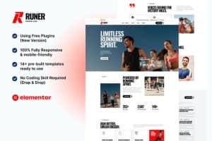 Runer – Running Club, Marathon & Sports Events Elementor Template Kit