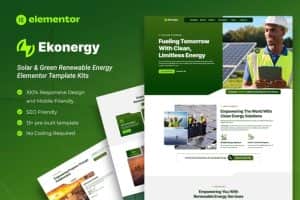 Ekonergy – Solar & Green Renewable Energy Elementor Template Kits