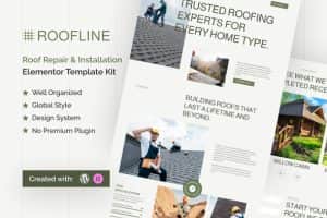 Roofline – Roof Repair & Installation Elementor Template Kit