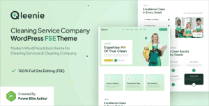 Qleenie – Cleaning Service Company FSE WordPress Theme