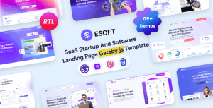 eSoft – Gatsby.Js SaaS Startup & Software Landing Page Template