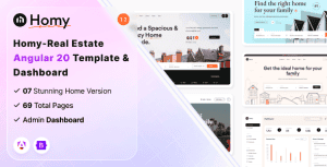Homy – Real Estate Angular 20 Template & Dashboard