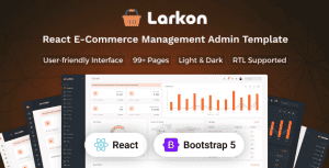 Larkon – React Ecommerce Management Admin & Dashboard Template