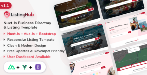 ListingHub – Vue Nuxt Js Business Directory & Listing Template