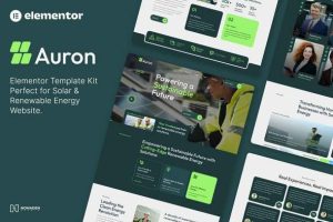 Auron – Solar & Green Renewable Energy Elementor Template Kits