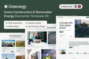 Greenergy – Green Construction & Renewable Energy Elementor Template Kit