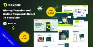 PayOne – React Js – Money transfer & online payments Template With Dashboard