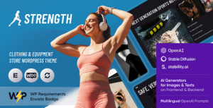 Strength – Sportswear Store & Equipment Shop WordPress Theme Strength – Sportswear Store & Equipment Shop WordPress Theme