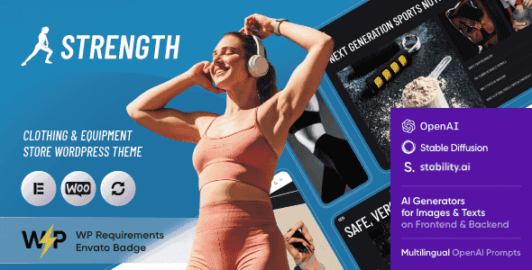 Strength – Sportswear Store & Equipment Shop WordPress Theme Strength – Sportswear Store & Equipment Shop WordPress Theme