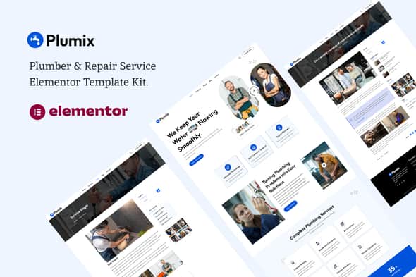 Plumix – Plumber & Repair Service Elementor Template Kit Plumix – Plumber & Repair Service Elementor Template Kit
