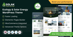 Solak – Ecology & AI Solar Energy WordPress Theme
