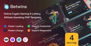 Betwins – Online Crypto Gaming & Lottery Affiliate PHP Template