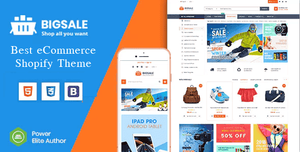 BigSale – The Clean, Minimal & Unlimited Bootstrap 4 Shopify Theme (12+ HomePages) BigSale – The Clean, Minimal & Unlimited Bootstrap 4 Shopify Theme (12+ HomePages)