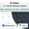 Attex – Vue Admin & Dashboard Template