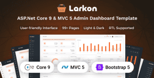 Larkon – ASP.Net Core 9 & MVC 5 Ecommerce Management Admin & Dashboard Template