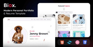 Biox – Personal Portfolio HTML Tailwind CSS Template