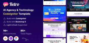 Retro – AI Agency & Technology CodeIgniter Template