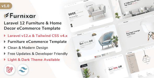 Furnixar – Laravel 12 Furniture & Home Decor eCommerce Template Furnixar – Laravel 12 Furniture & Home Decor eCommerce Template