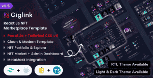 Giglink – React Js NFT Marketplace Landing + Admin Dashboard Template (React Js + Tailwind CSS v4) Giglink – React Js NFT Marketplace Landing + Admin Dashboard Template (React Js + Tailwind CSS v4)