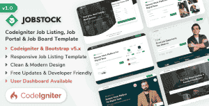 JobStock – Codeigniter Job Listing, Job Portal Landing & Admin Dashboard Template JobStock – Codeigniter Job Listing, Job Portal Landing & Admin Dashboard Template