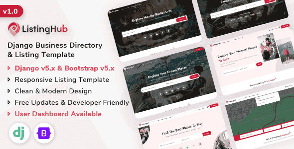 ListingHub – Django Business Directory & Listing Template ListingHub – Django Business Directory & Listing Template