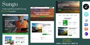Sunnar – 3 in One Solar & Renewable Energy Template