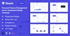 Ekash – Personal Finance Management Admin Dashboard Nextjs Template