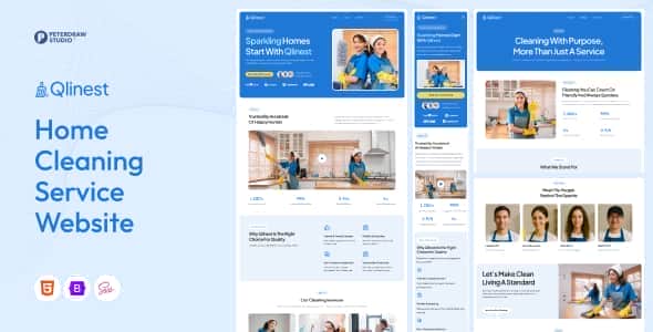 Qlinest – Home Cleaning Service Website HTML Template Qlinest – Home Cleaning Service Website HTML Template