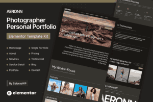 Aeronn – Personal CV Photographer Elementor Pro Template Kit
