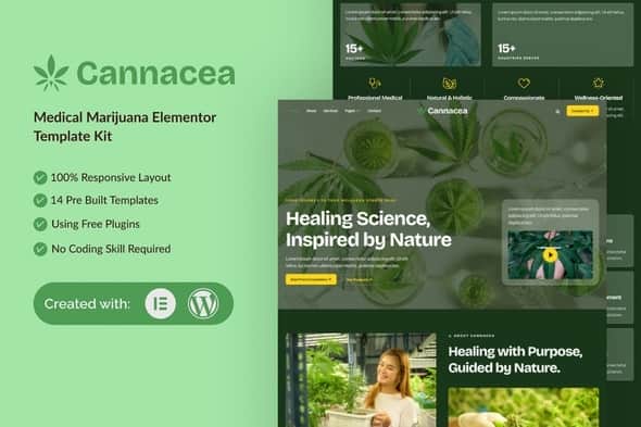 Cannacea – Medical Marijuana Elementor Template Kit Cannacea – Medical Marijuana Elementor Template Kit