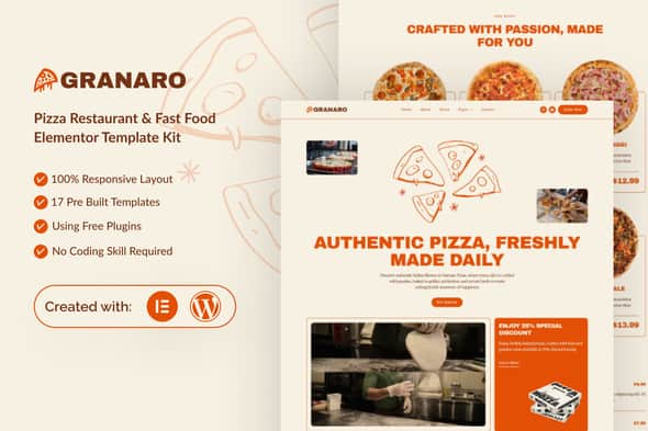 Granaro – Pizza Restaurant & Fast Food Elementor Template Kit Granaro – Pizza Restaurant & Fast Food Elementor Template Kit