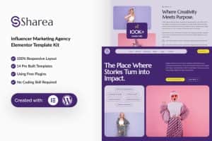 Sharea – Influencer Marketing Agency Elementor Template Kit