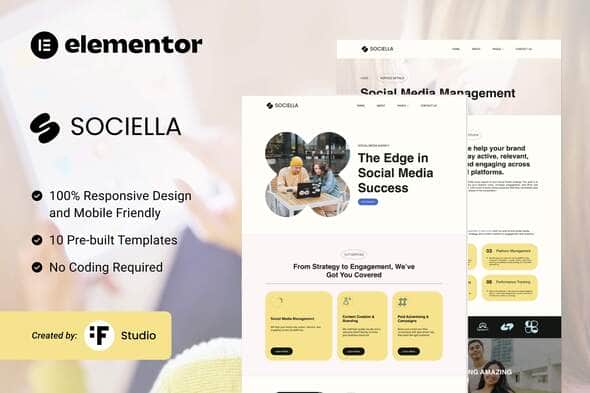 Sociella – Social Media Agencies Elementor Template Kit Sociella – Social Media Agencies Elementor Template Kit