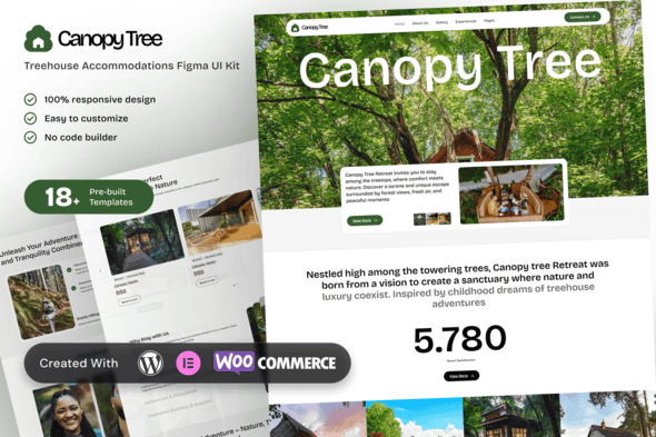 CanopyTree – Treehouse Accommodations Elementor Template Kit for Nature Retreats and Eco Stays CanopyTree – Treehouse Accommodations Elementor Template Kit for Nature Retreats and Eco Stays