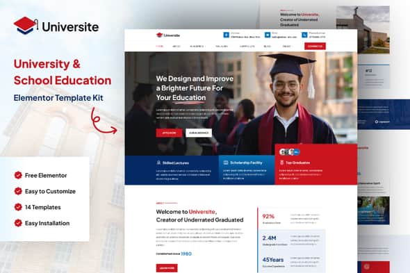 Universite – University & School Education Elementor Template Kit Universite – University & School Education Elementor Template Kit