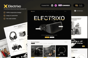 Electrixo – E-Commerce Electronics Store Elementor Template Kit for Gadgets and Tech Retail